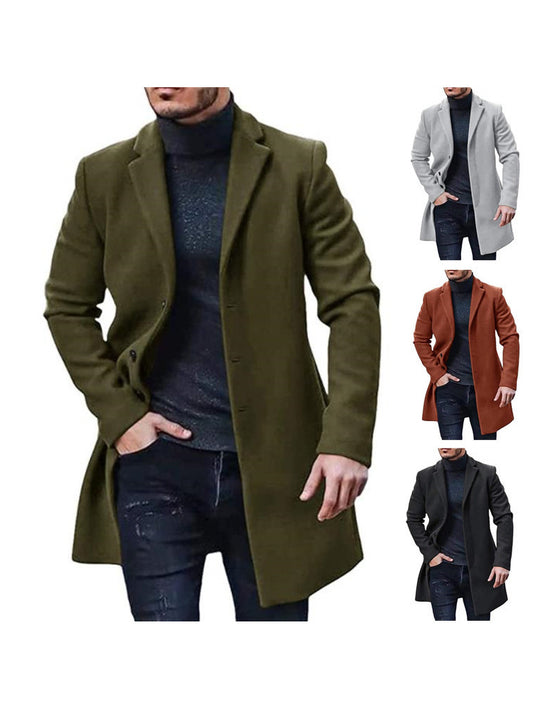 Herren eleganter Wollmantel mit schmalem Schnitt Heidi-Mode
