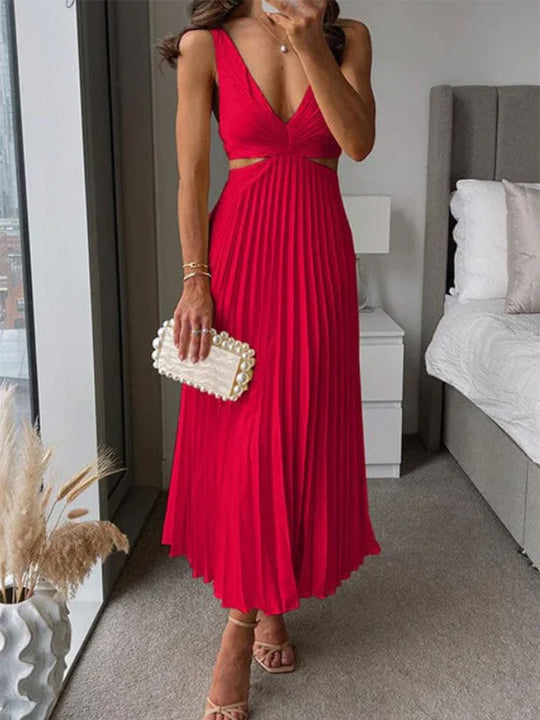 Damen Elegant gefaltetes Abendkleid Heidi-Mode