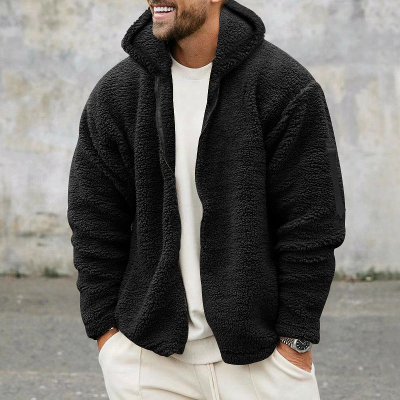 Herren Fleecejacke mit Kapuze Heidi-Mode