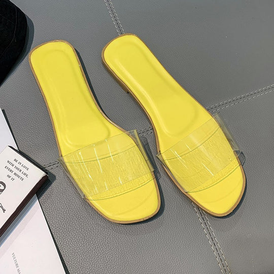 Damen Mules mit durchsichtiger Riemenführung und ergonomischer Sohle Heidi-Mode