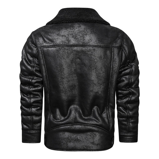 Herren Lederjacke mit warmem Fleeceinnenfutter und praktischen Taschen Heidi-Mode