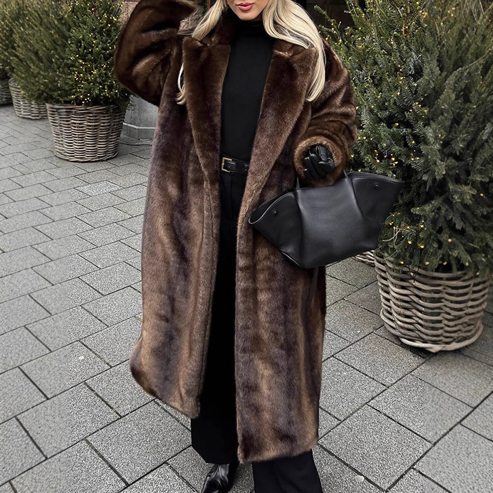 Damen Luxuriöser Kunstpelz-Mantel Heidi-Mode
