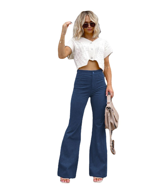 Damen Modische Hochbund-Flared-Jeans Heidi-Mode