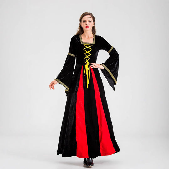 Damen historisches Märchenkleid mit langen Armen und dekorativer Schnürung Heidi