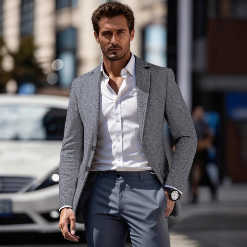 Herren eleganter Business-Anzugblazer mit schmaler Passform Heidi-Mode
