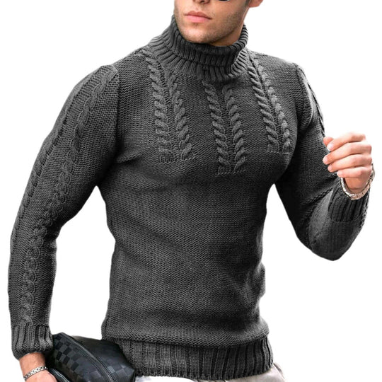 Herren Strickpullover mit hochstehendem Kragen Heidi-Mode