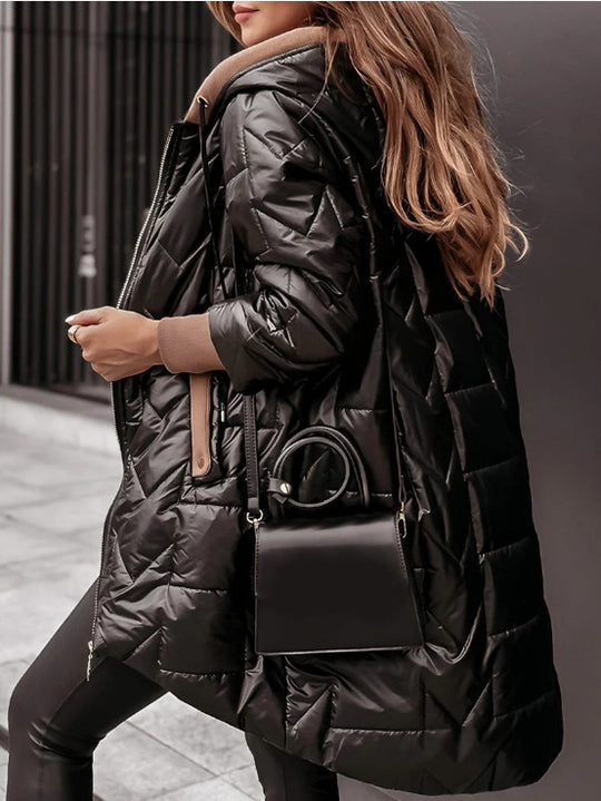 Damen Lässige Steppjacke mit hohem Kragen und praktischen Taschen Heidi-Mode
