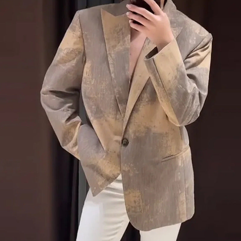 Damen Modischer Oversized-Blazer mit strukturiertem Design Heidi-Mode