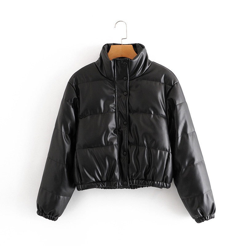 Damen Kunstleder Steppjacke Heidi-Mode