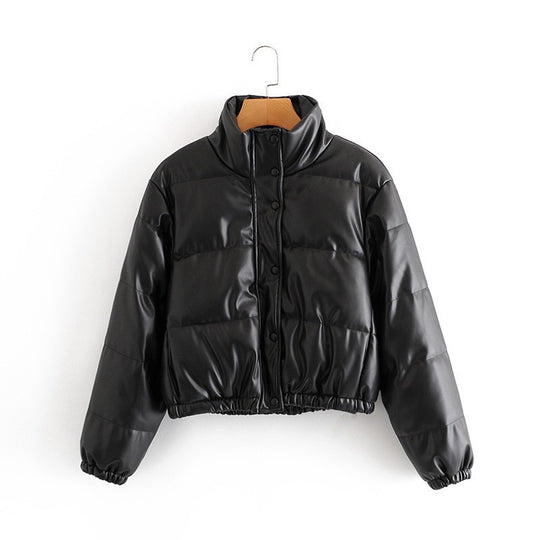 Damen Kunstleder Steppjacke Heidi-Mode