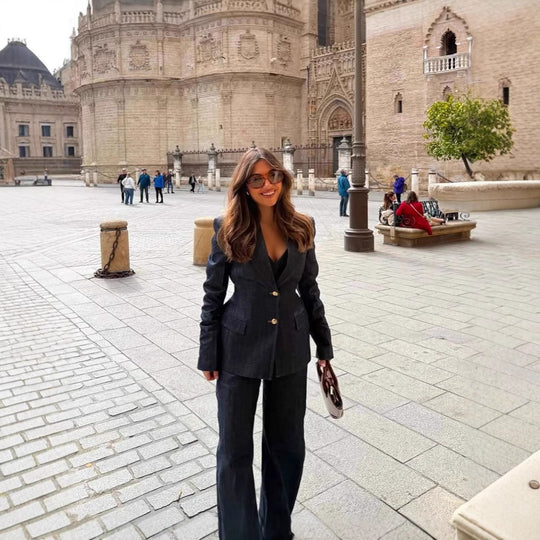 Damen Trendige Wide-Leg Jeans mit hohem Bund und lässigem Schnitt Heidi-Mode