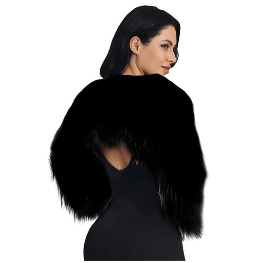 Damen Extravaganter Kunstpelzbolero mit elegantem Schnitt Heidi-Mode