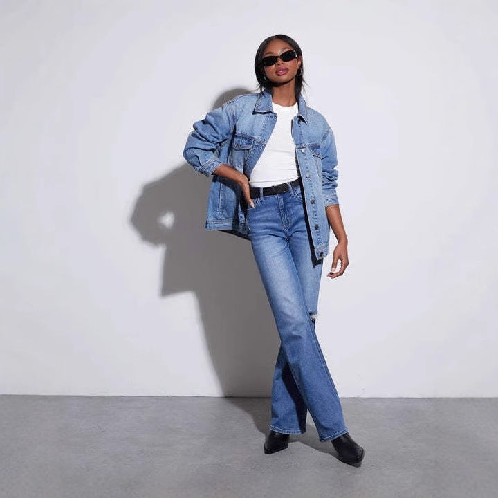 Damen Oversize Jeansjacke Heidi-Mode