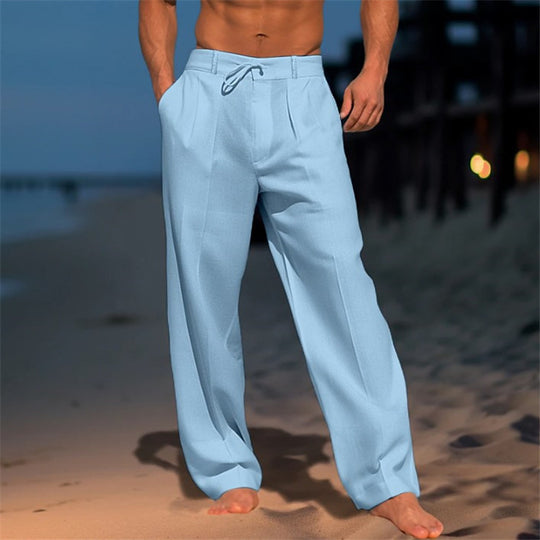 Herren elegante Freizeithose mit legerem Schnitt und verstellbarem Bund Heidi-Mode
