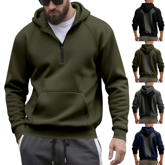 Herren Kapuzensweater mit Reißverschluss und praktischer Kängurutasche Heidi-Mode