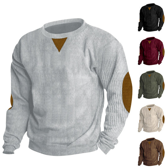 Herren bequemer Strickpullover mit eleganten Ellbogenpatches Heidi-Mode