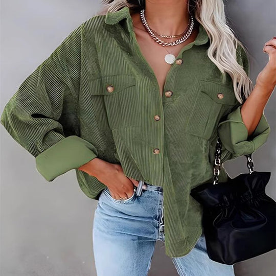 Damen Utility-Jacke mit detailreicher Knopf- und Taschenverarbeitung Heidi-Mode