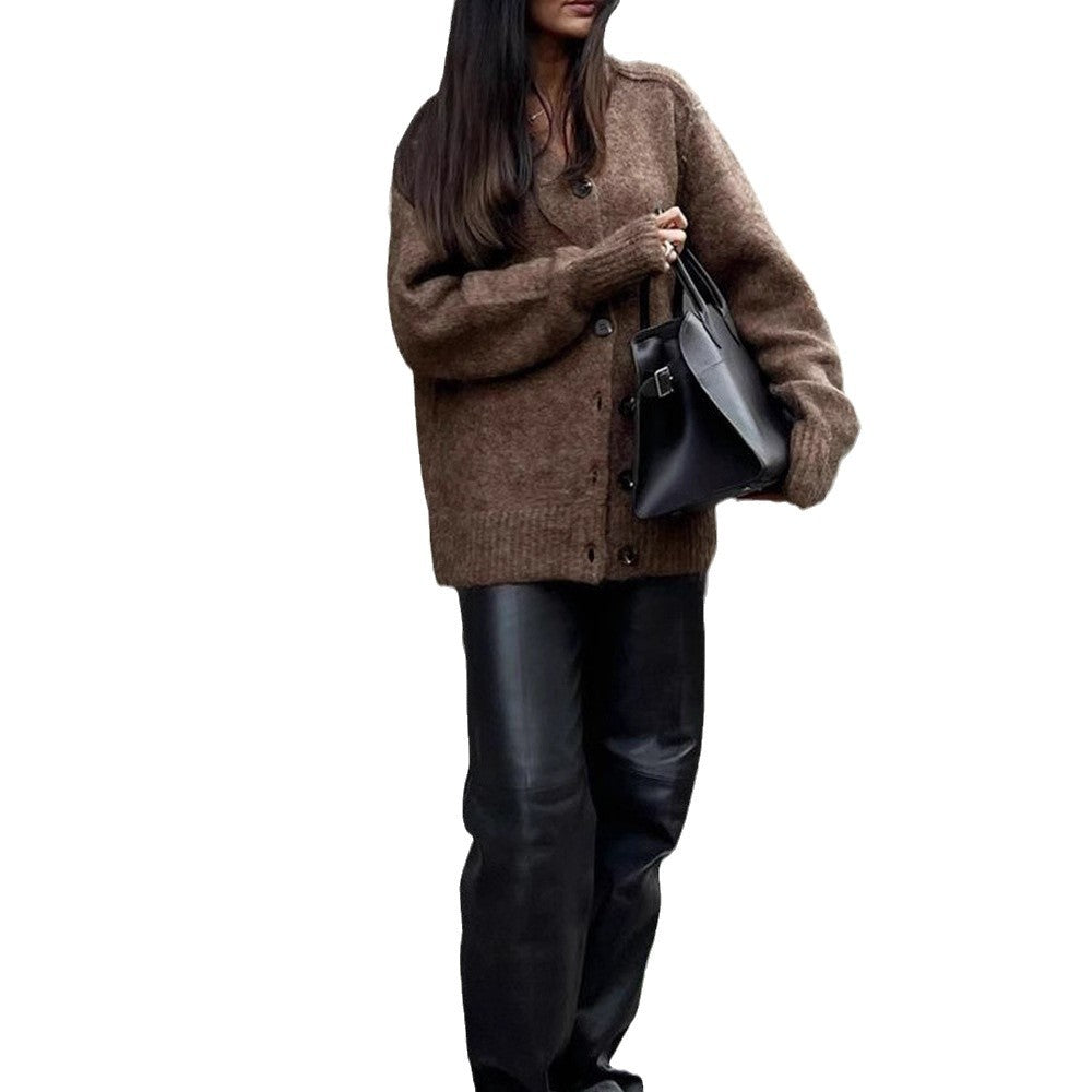 Damen Cardigan aus weichem Strickstoff mit Knopfverschluss Heidi-Mode