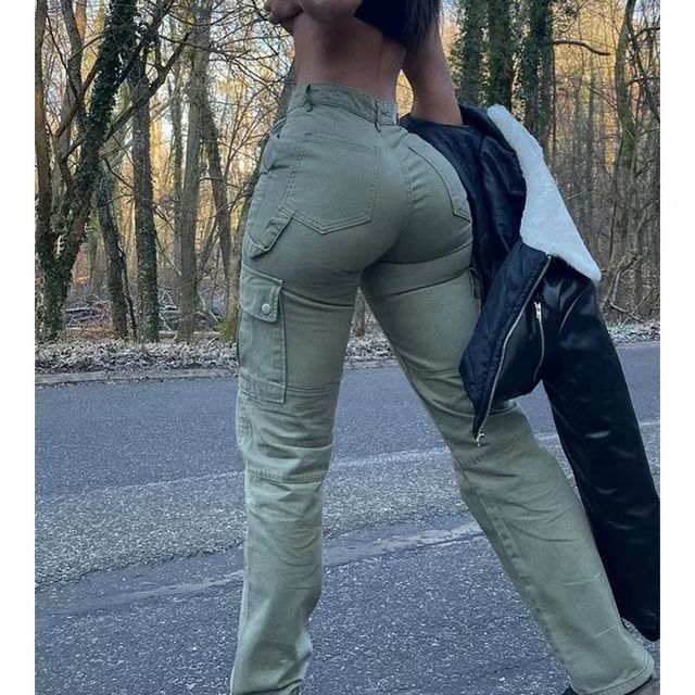 Damen weite Cargo-Jeans mit praktischen Seitentaschen und entspannter Passform Heidi-Mode