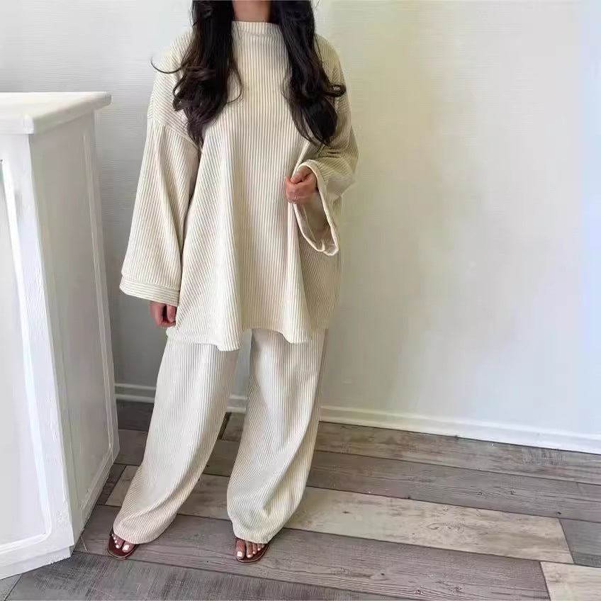 Damen Bequemes und stylisches Lounge-Set aus Rippstrick Heidi-Mode