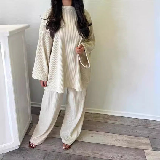 Damen Bequemes und stylisches Lounge-Set aus Rippstrick Heidi-Mode