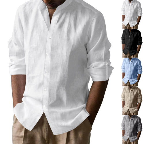 Herren Langarmhemd im lässigen Look mit eleganten Knopfdetails Heidi-Mode