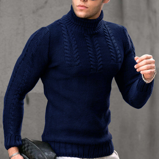 Herren Strickpullover mit hochstehendem Kragen Heidi-Mode