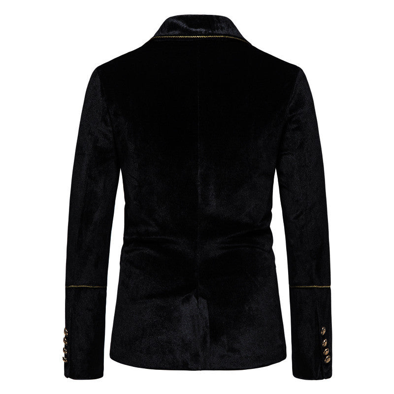 Herren elegantes Samtanzugset mit glänzendem Finish und modernem Schnitt Heidi-Mode