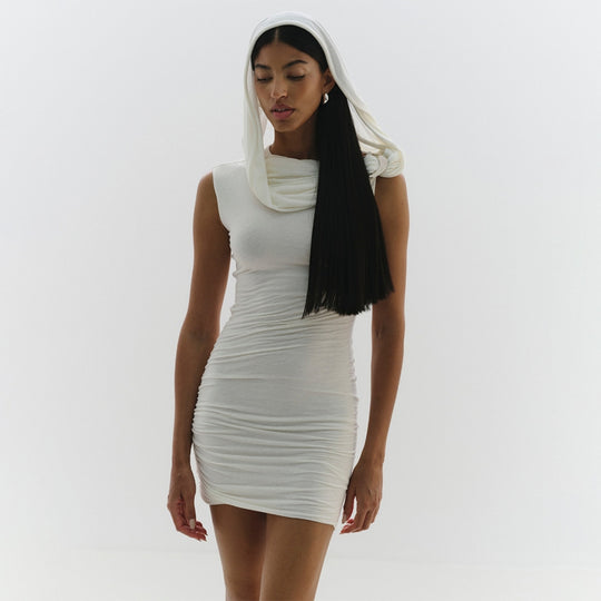 Damen figurbetontes Wickelkleid mit asymmetrischem Kragen Heidi-Mode