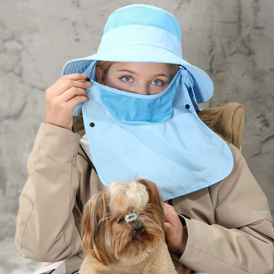 Heidi Mode | Vollabdeckung Gesicht Sonnenschutz Maske im Freien UV Eimer Hut