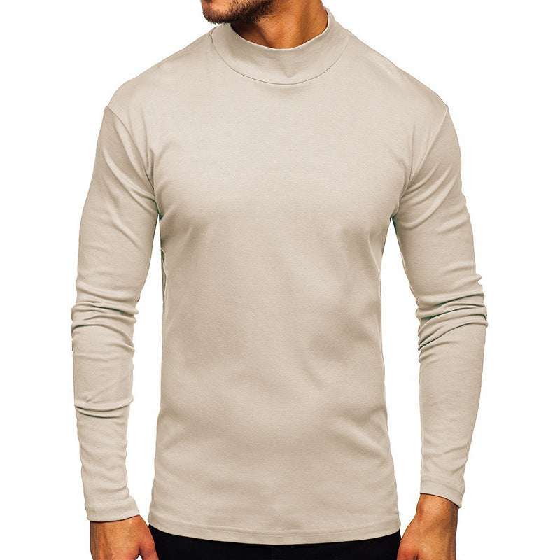 Herren Langarmshirt mit Stehkragen aus hochwertigem Material Heidi-Mode