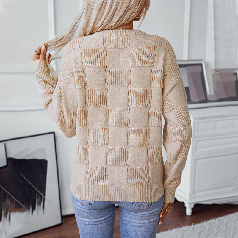 Damen gemusterter Strickpullover mit Panoramadesign und kuscheliger Haptik Heidi-Mode