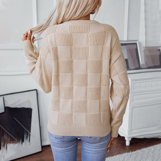 Damen gemusterter Strickpullover mit Panoramadesign und kuscheliger Haptik Heidi-Mode
