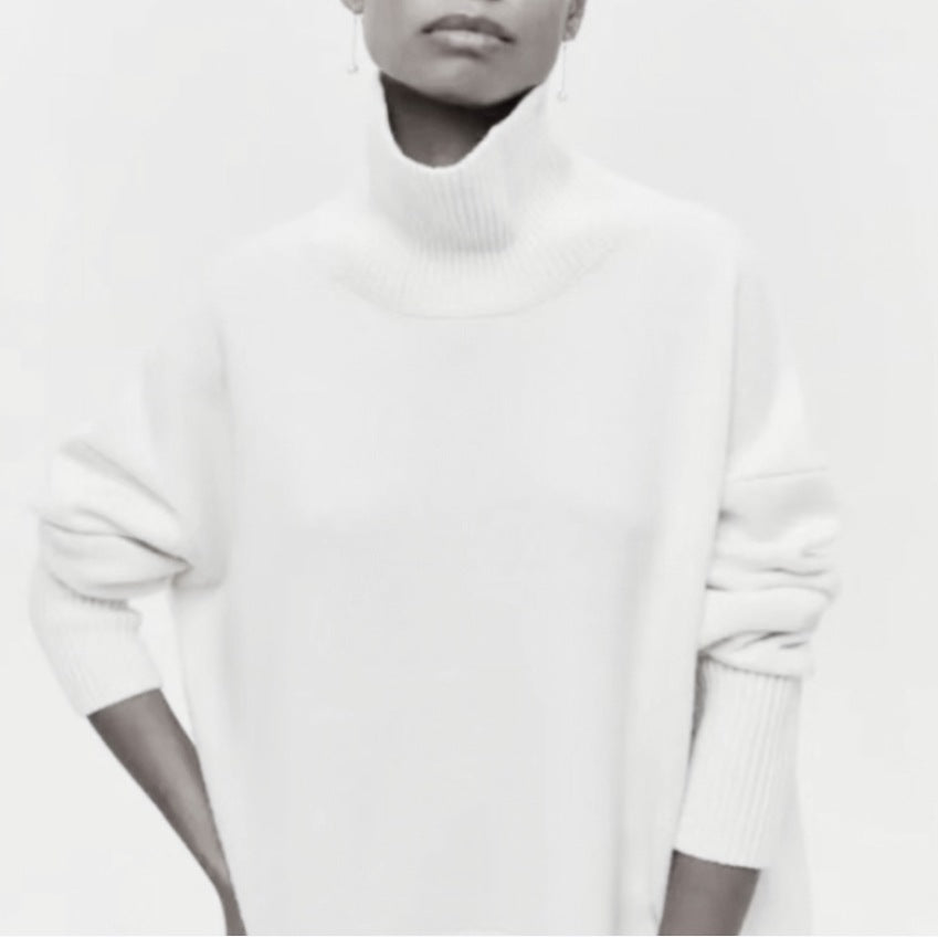 Damen Modischer Rollkragenpullover aus weichem Material Heidi-Mode