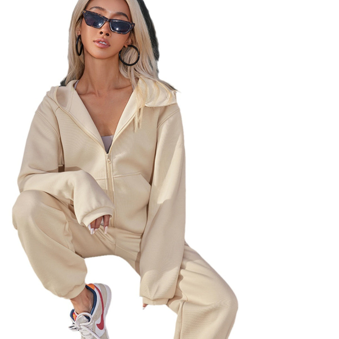 Damen Sportiver Freizeitanzug mit praktischen Taschen und modernem Reißverschluss Heidi-Mode