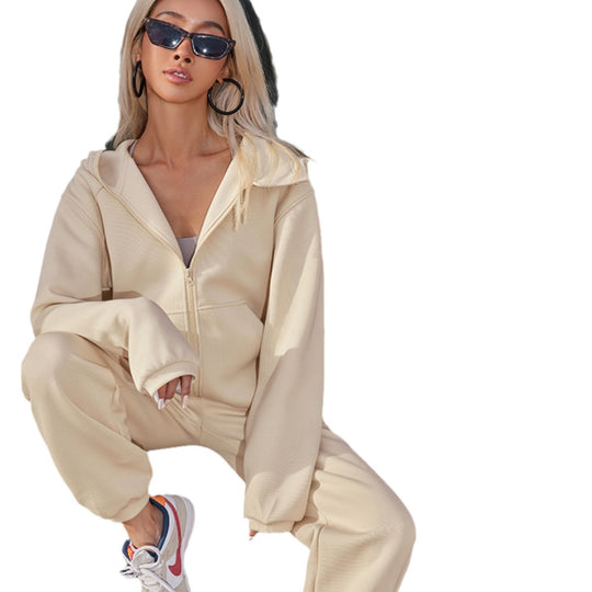 Damen Sportiver Freizeitanzug mit praktischen Taschen und modernem Reißverschluss Heidi-Mode