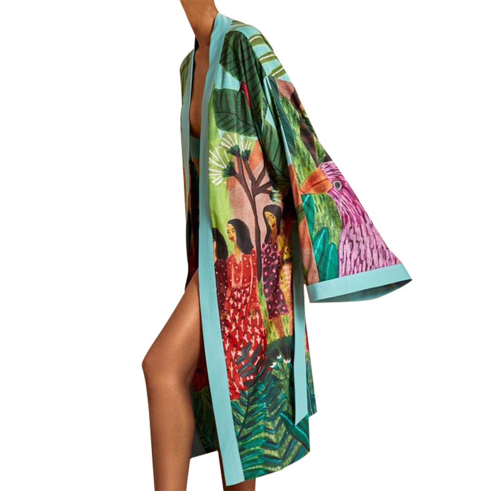 Damen Robe mit floralem Design und großzügigem Schnitt Heidi-Mode