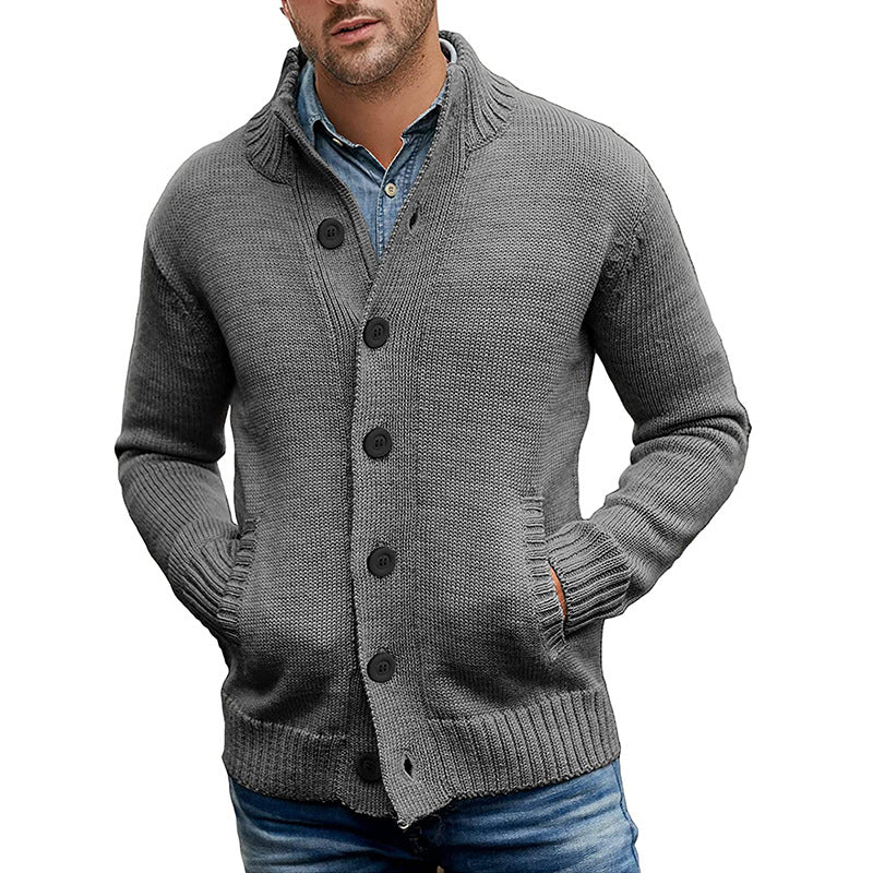 Herren Strickjacke mit großzügigen Taschen und klassischem Knopfverschluss Heidi-Mode
