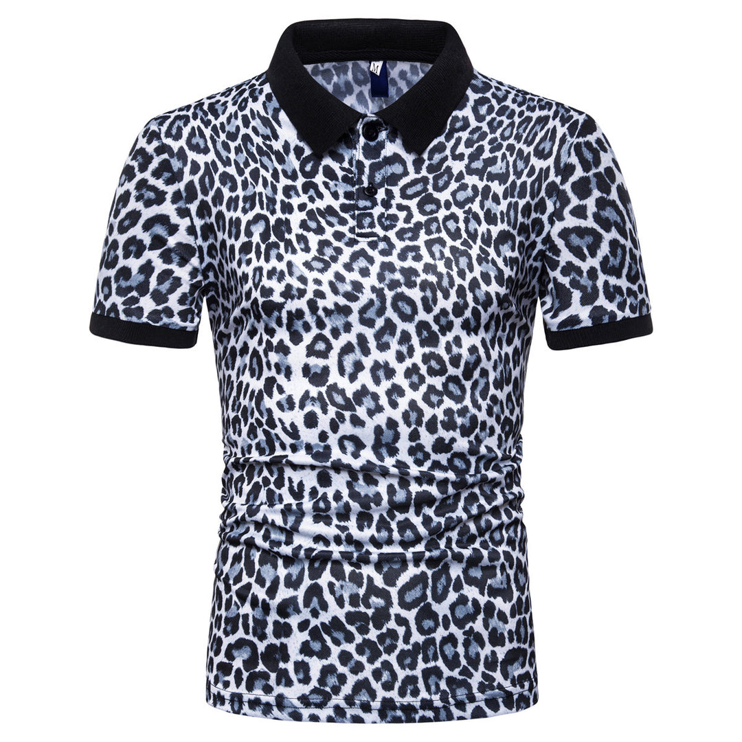 Herren Polo-Shirt mit aufregendem Leopardenmuster und modernem Schnitt Heidi-Mode