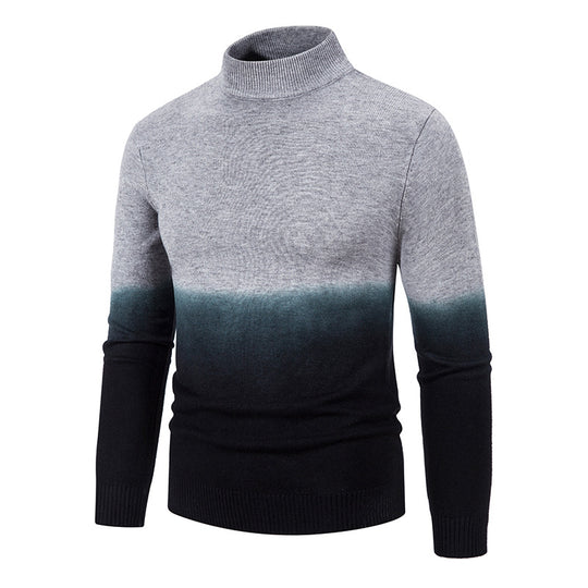 Herren rollkragen Pullover mit Farbverlauf Heidi-Mode