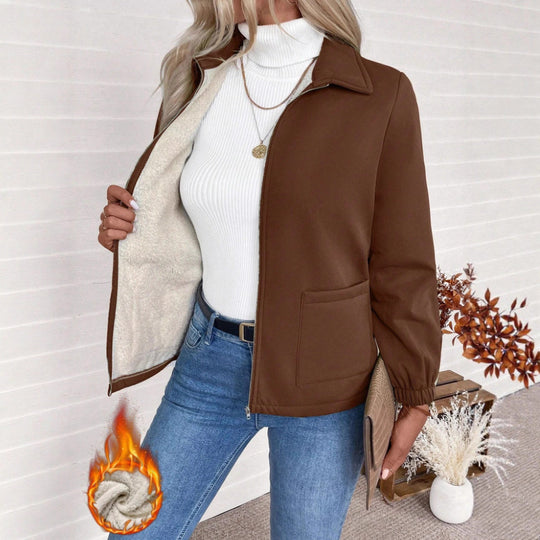 Damen Freizeitjacke mit Frontreißverschluss und praktischen Taschen Heidi-Mode