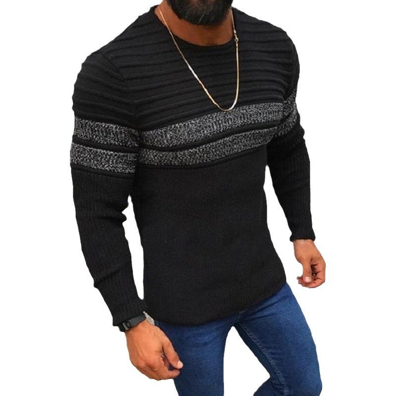 Herren Strickpullover mit strukturiertem Wellenmuster und modischem Farbdesign Heidi-Mode