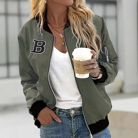 Damen lässige Bomberjacke mit praktischen Taschen und lässigem Schnitt Heidi-Mode