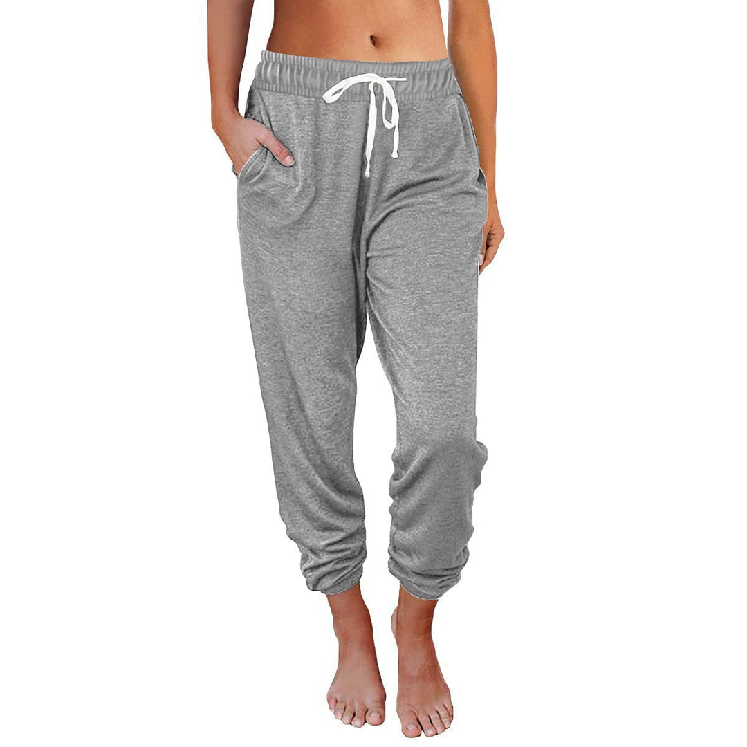 Damen bequeme Sweatpants mit Kordelzug und praktischen Taschen Heidi-Mode