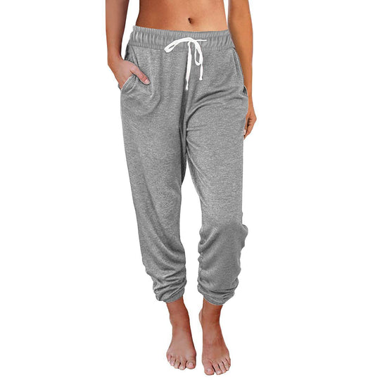 Damen bequeme Sweatpants mit Kordelzug und praktischen Taschen Heidi-Mode