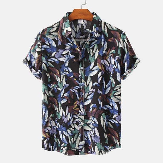 Heidi Mode | Floral kurzärmeliges Blumenhemd Männer