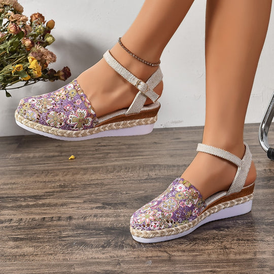 Damen Espadrilles mit elegantem Häkel-Design und komfortabler Sohle Heidi-Mode