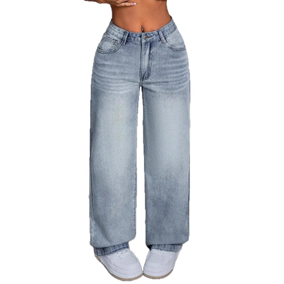 Damen Weite Jeanshose im Vintage-Stil Heidi-Mode