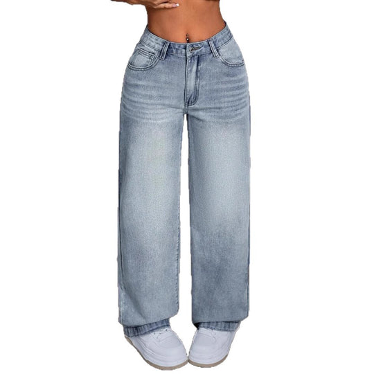 Damen Weite Jeanshose im Vintage-Stil Heidi-Mode