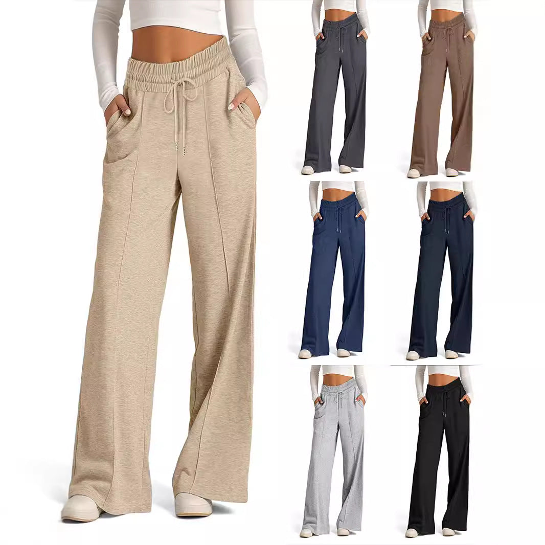 Damen Weitgeschnittene Freizeithose mit elastischem Bund und praktischen Taschen Heidi-Mode